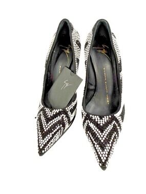 Giuseppe Zanotti Design CHEVRON RHINESTONES ZIGZAG PUMPS HEELS SIZE 7